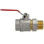Краны латунные шаровые DN 32 PN 40 никелированные рычаг американка РИДАН BVR-FR купить в Москве | "Проконсим"