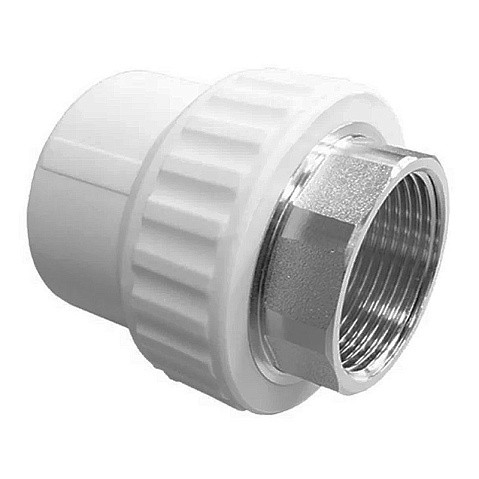 Муфта комбинированная ПП 32-1'' PN 25 под ключ с внутренней резьбой белая VALFEX  купить в Москве | "Проконсим"