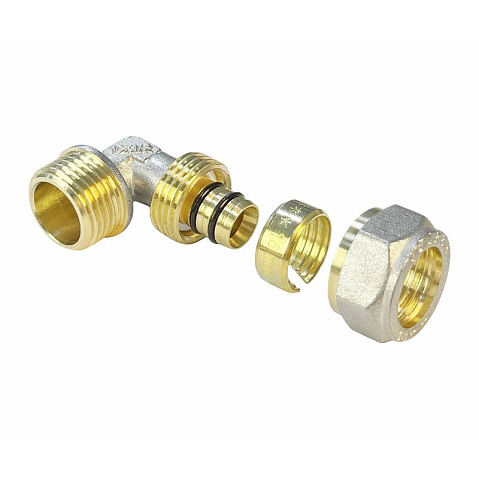 Угольник латунный для PEX труб 20-1/2'' PN 10 обжимной никелированный Valfex VF.352.N  купить в Москве | "Проконсим"