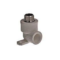 Угольник установочный двойной ПП 20-1/2'' PN 25 с наружной резьбой серый купить в Москве | "Проконсим"