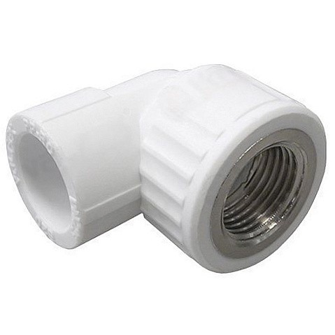 Угольник комбинированный ПП 20-1/2'' PN 25 с внутренней резьбой белый VALFEX  купить в Москве | "Проконсим"
