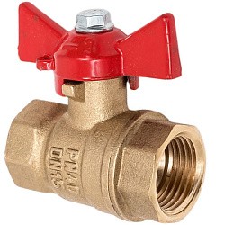  Латунный шаровой кран Ду20 Ру40 Valfex VF.217.LB1.034.DP 11Б27фт1М ВР-ВР, проход , бабочка. (111101514) со склада Проконсим в Москве