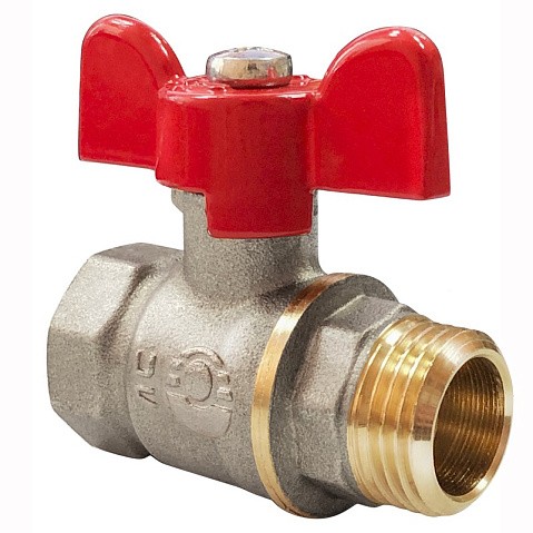 Кран латунный шаровой Valfex Optima.218.NLB1 11Б27фт1М DN 20 PN 25 никелированный муфта-штуцер бабочка купить в Москве | "Проконсим"