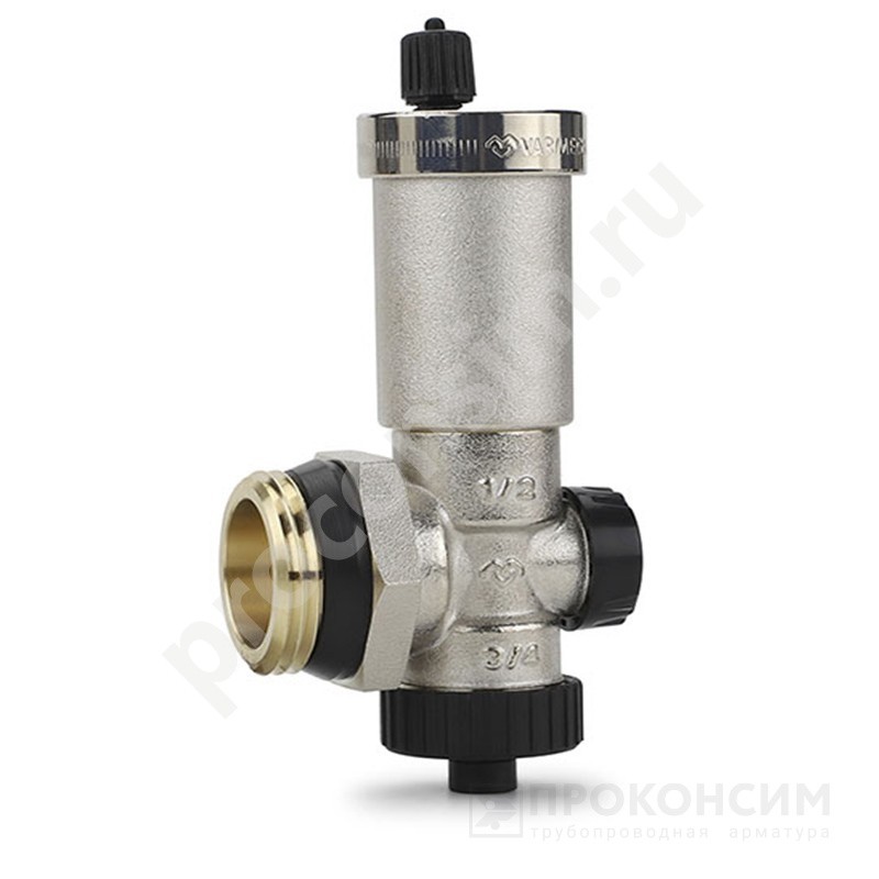 Цена по запросу.  Под заказ. Конечный элемент для коллектора Varmega VM15902 DN 25 с автоматическим воздухоотводчиком и прямым дренажным краном (930422006) со склада Проконсим в Москве