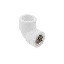 Угольники ПП DN 20-32 PN 25 комбинированные с внутренней резьбой белые PlasticPro купить в Москве | "Проконсим"