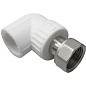 Угольник комбинированный ПП 20-1/2'' PN 25 с накидной гайкой белый VALFEX  купить в Москве | "Проконсим"