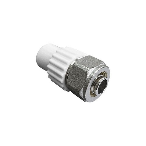 Муфта комбинированная для соединения PPR-PE-AL-PE труб 20x16 PN 25 белая VALFEX купить в Москве | "Проконсим" Муфта комбинированная для соединения PPR-PE-AL-PE труб 20x16 PN 25 белая VALFEX купить в Москве | "Проконсим"