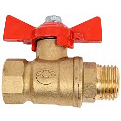  Латунный шаровой кран Ду20 Ру40 Valfex VF.218.LB1.034.DP 11Б27фт1М ВР-НР, проход , бабочка. (111201514) со склада Проконсим в Москве