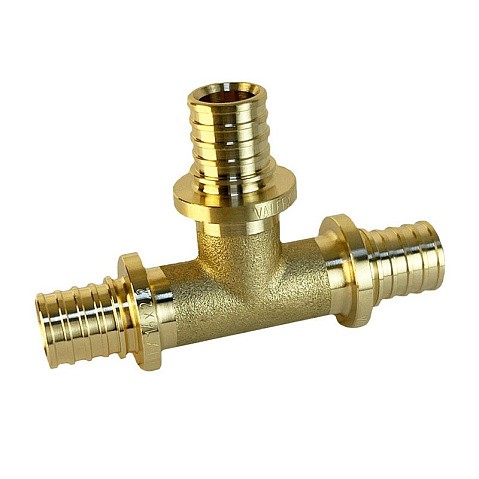 Тройник латунный для PEX труб 20-20-20 PN 16 S-2,8мм под надвижную гильзу Valfex VF.431.AF купить в Москве | "Проконсим"