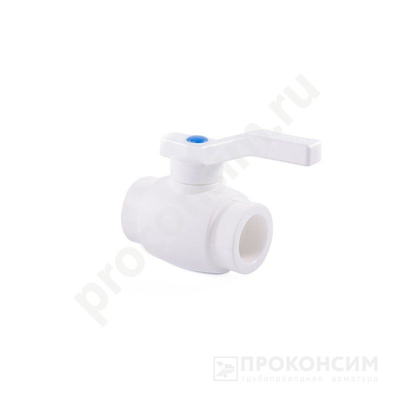 Цена 2 310 рублей с НДС. Акция! В наличии. Кран шаровой ПП 63 PN 25 полный проход белый РТП 10581 10581 (251510007) со склада Проконсим в Москве