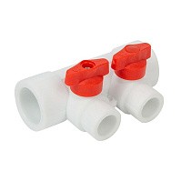 Коллекторы ПП DN 32-40 PN 25 универсальные с отсечными кранами белые Valfex купить в Москве | "Проконсим"