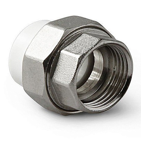 Муфта комбинированная ПП 40-1 1/4'' PN 25 разъёмная с внутренней резьбой белая Pro Aqua PA20020 купить в Москве | "Проконсим"