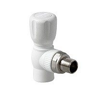 Краны шаровые ПП DN 20-25 PN 25 для радиатора угловые белые Pro Aqua купить в Москве | "Проконсим"