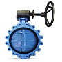 Затвор дисковый поворотный DN 350 PN 16 межфланцевый с резьбовыми проушинами диском из нержавеющей стали AISI 316 уплотнение-EPDM с редуктором FAF 3650350D
