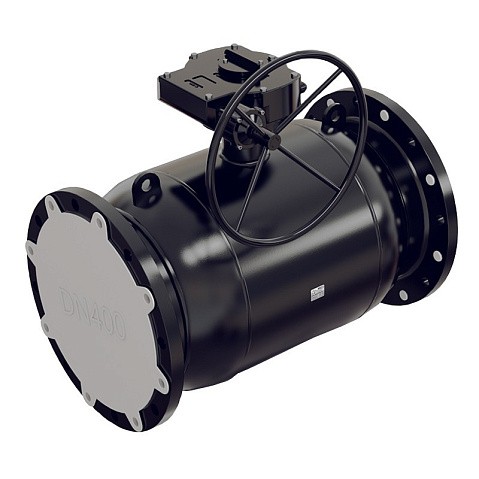 Кран стальной шаровой цельносварной ALSO КШ.Ф.П, DN 400 PN 25, 990мм, полнопроходной, фланцевый с редуктором купить в Москве | "Проконсим"