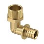Угольник латунный для PEX труб  20-3/4''  PN 16  под надвижную гильзу с наружной резьбой  РосТурПласт