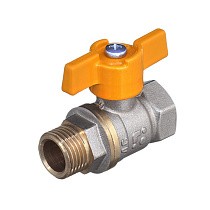 Краны латунные шаровые газовые БАЗ 11Б27п1 DN 15 PN 16 муфта-штуцер бабочка купить в Москве | "Проконсим"