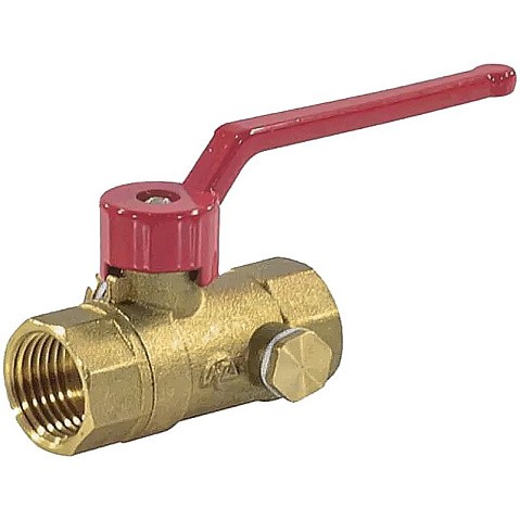Кран латунный шаровой DN 20 PN 16 с дренажными патрубками G3/4'' муфта-муфта рычаг Пензапромарматура купить в Москве | "Проконсим"