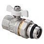 Кран латунный шаровой MVI BV.521 DN 15 PN 40 с уплотнением никелированный полнопроходной американка бабочка купить в Москве | "Проконсим"