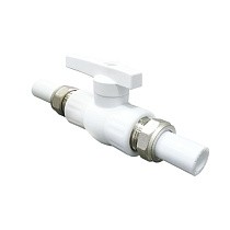 Краны шаровые ПП DN 20-32 PN 25 с двусторонним разъемным соединением белые Valfex купить в Москве | "Проконсим"