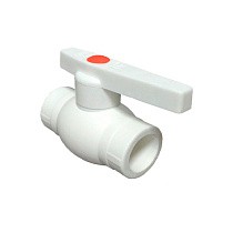 Кран шаровой ПП OPTIMA 20 PN 25 белый PlasticPro купить в Москве | "Проконсим"