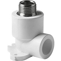 Угольники установочные ПП DN 20-25 PN 25 с наружной резьбой белые Pro Aqua купить в Москве | "Проконсим"