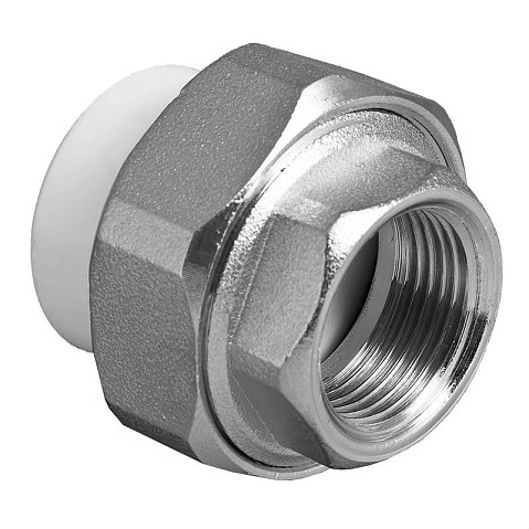 Муфта комбинированная ПП 25-1/2'' PN 25 разъёмная с внутренней резьбой белая VALFEX  купить в Москве | "Проконсим"
