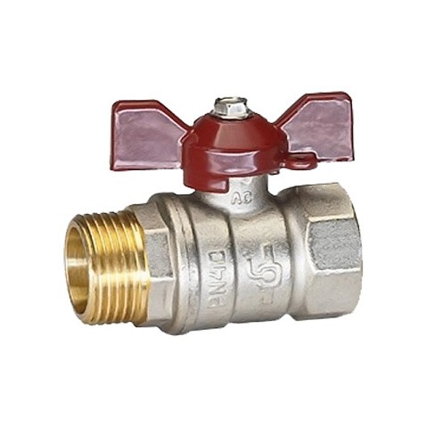 Краны латунные шаровые DN 15-32 PN 25-40 никелированные бабочка муфта-штуцер Temper серия 88 ГОСТ Р 59553 купить в Москве | "Проконсим"