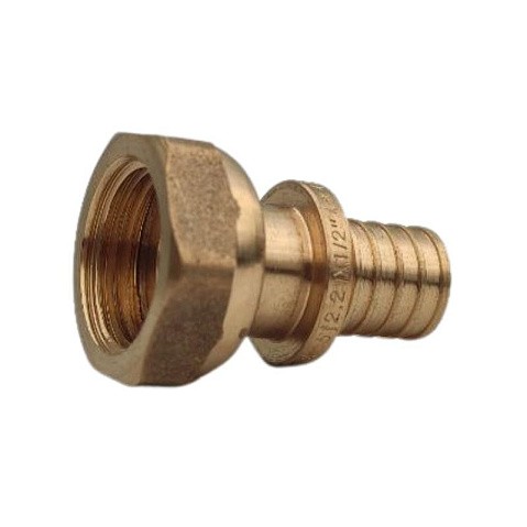 Муфта латунная для PEX труб  20-1/2''  PN 16  под надвижную гильзу с накидной гайкой  РосТурПласт купить в Москве | "Проконсим"