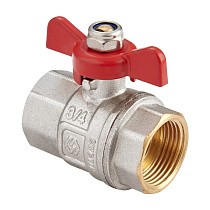 Краны латунные шаровые DN 15-25 PN 40 никелированные бабочка муфта-муфта MVI BV.513 купить в Москве | "Проконсим"