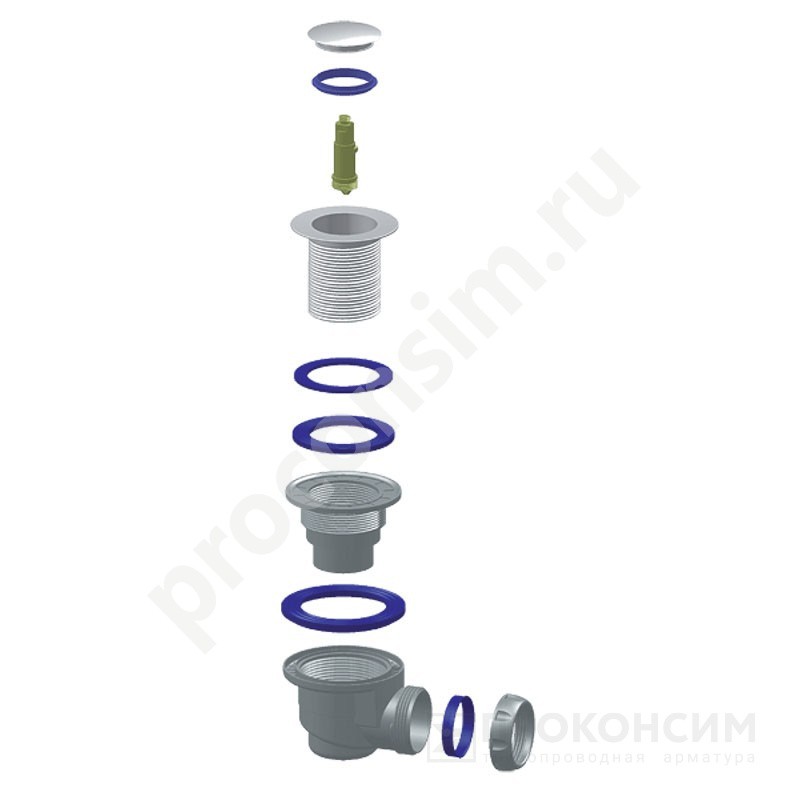 Цена [%TOWN_PRICE%].  Ожидается пополнение. Сифон для поддона Unicorn G422E, D115 h11см без отвода, 1 1/2'' х40 (930152120) со склада Проконсим в Москве