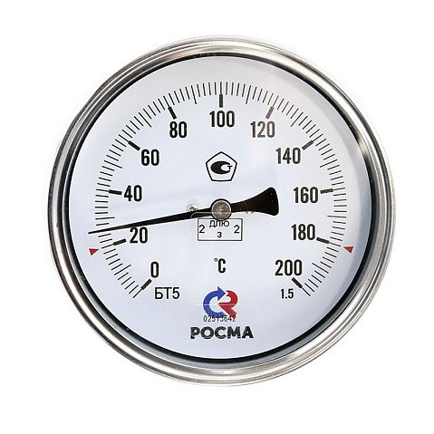 Термометр биметаллический РОСМА БТ-51.211, Ду 100, L 100, G1/2'' осевой купить в Москве | "Проконсим" Термометр биметаллический РОСМА БТ-51.211, Ду 100, L 100, G1/2'' осевой купить в Москве | "Проконсим"