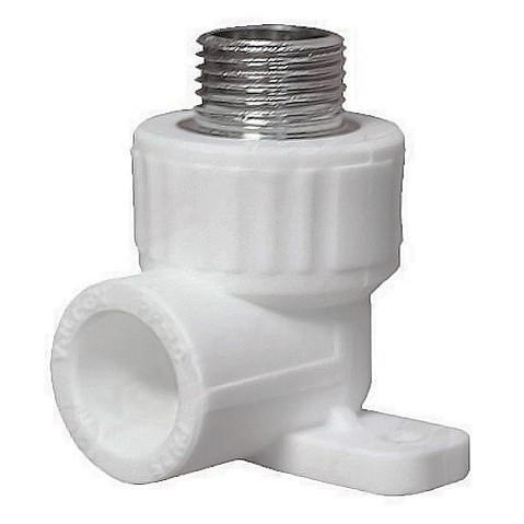 Угольник установочный ПП 20-1/2'' PN 25 с наружной резьбой белый VALFEX  купить в Москве | "Проконсим"