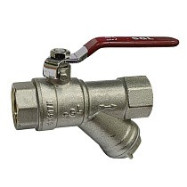 Краны латунные шаровые SGL 11Б27п с фильтром DN 15-20 PN 20 муфта-муфта рычаг купить в Москве | "Проконсим"