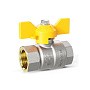 Кран латунный шаровой LD Pride GAS DN15 PN 40 никелированный бабочка муфта-муфта
