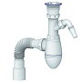Сифон для мойки Unicorn В320V, 40х50 гибкий отвод, 1 1/2'' х40 чаша из нержавеющей стали с отводом для стиральной машины купить в Москве | "Проконсим"