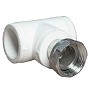 Тройник комбинированный ПП 20-1/2'' PN 25 с накидной гайкой белый VALFEX 