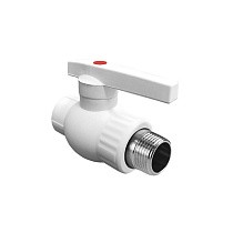 Краны шаровые ПП DN 20-32 PN 25 комбинированные с наружной резьбой белые Valfex  купить в Москве | "Проконсим"