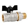 Кран латунный шаровой LD Pride 47.306 DN 20 PN 40 никелированный американка бабочка