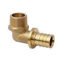 Угольник латунный для PEX труб 20-1/2'' под надвижную гильзу с наружной резьбой тяжелый MVI SF.532.0504 купить в Москве | "Проконсим"