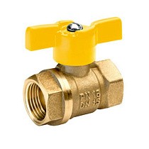 Краны латунные шаровые газовые 11Б27п DN 15-25 PN 40 бабочка муфта-муфта БАЗ А10.1 купить в Москве | "Проконсим"