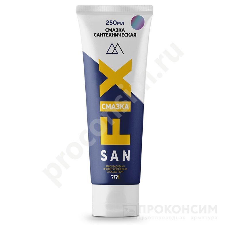 Цена 327,60 рублей с НДС.  В наличии. Смазка силиконовая сантехническая SANFIX 250мл в тубе (294700025) со склада Проконсим в Москве