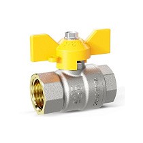 Краны латунные шаровые газовые DN 15-32 PN 25-40 никелированные бабочка муфта-муфта LD Pride GAS купить в Москве | "Проконсим"
