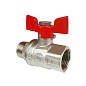 Кран латунный шаровой Valfex Premium.218.NB1 усиленный Н 11Б27фт1М DN 20 PN 40 никелированный муфта-штуцер бабочка купить в Москве | "Проконсим"