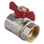 Кран латунный шаровой MVI AquaHit BV.313.04 DN 15 PN 25 бабочка муфта-муфта полнопроходной никелированный купить в Москве | "Проконсим"