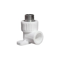 Угольники установочные ПП DN 20-25 PN 25 с наружной резьбой белые PlasticPro купить в Москве | "Проконсим"