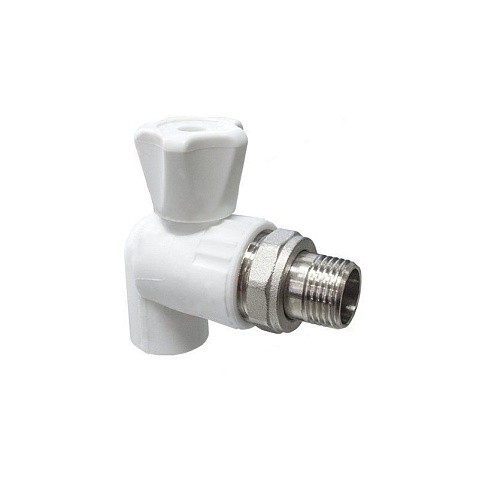 Кран шаровой для радиатора ПП 20-1/2'' PN 25 угловой с американкой белый VALFEX  купить в Москве | "Проконсим"