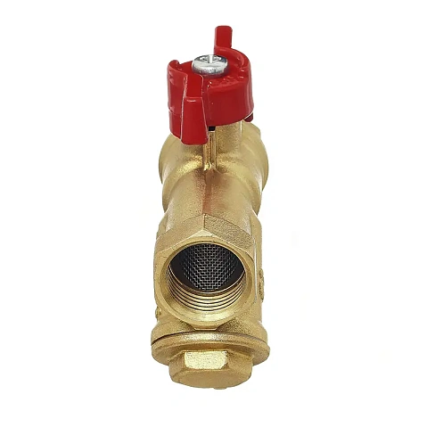 Краны латунные шаровые DN 15-20 PN 25 с фильтром бабочка муфта-муфта БАЗ КФ.А30.1 купить в Москве | "Проконсим"