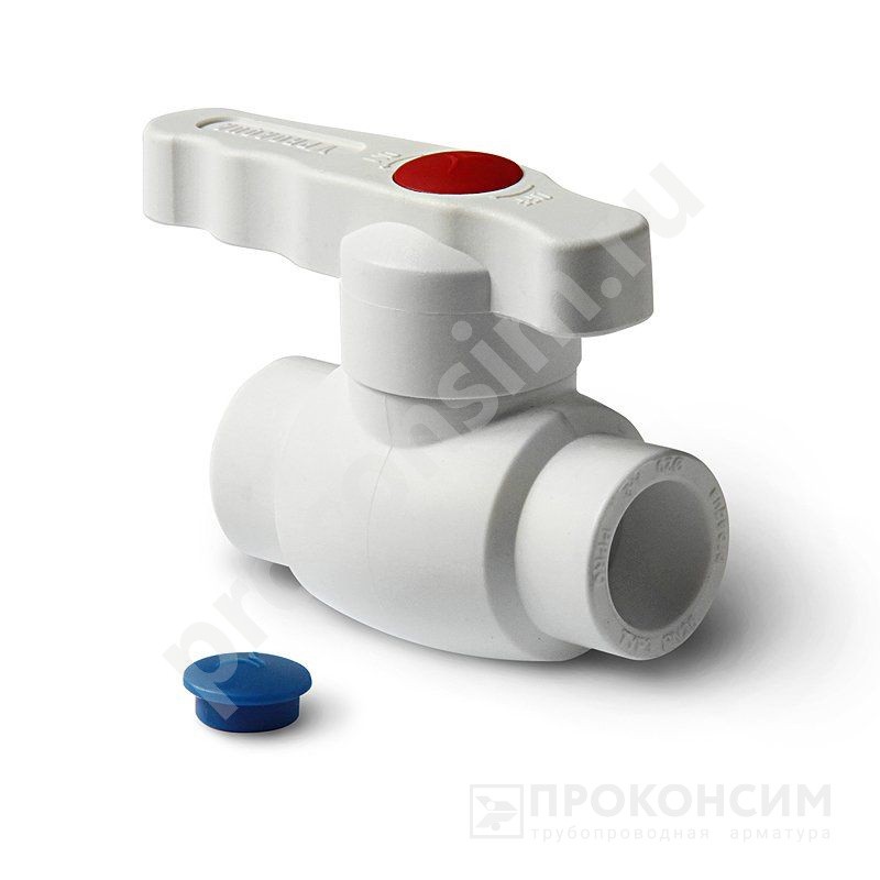 Цена по запросу.  Под заказ. Кран шаровой ПП 40 PN 25 стандартный проход белый Pro Aqua PA44014  (251539045) со склада Проконсим в Москве