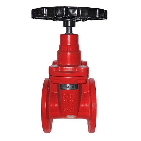 Задвижка чугунная DN 100 PN 16 с обрезиненным клином EPDM 150гр. Seagull красная купить в Москве | "Проконсим" (101414048)